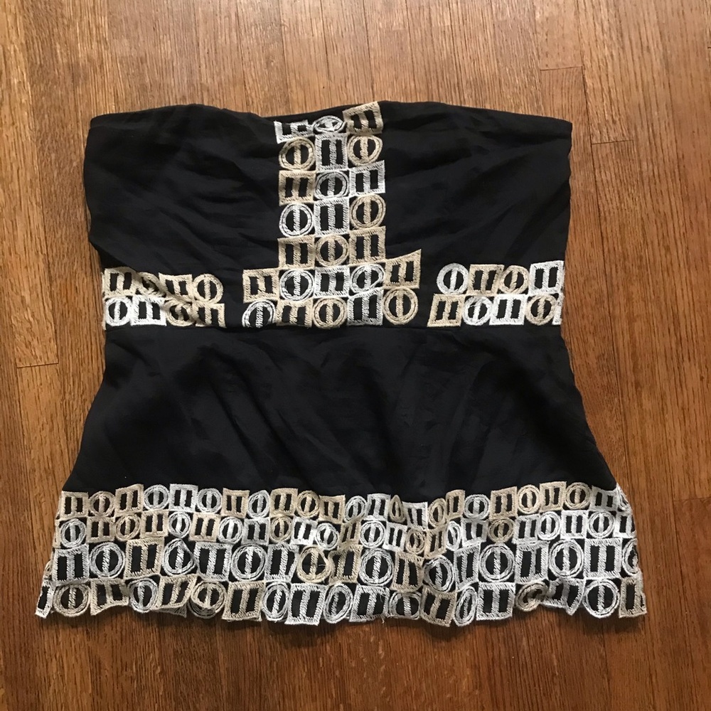 Anthropologie strapless boho chic top w lining